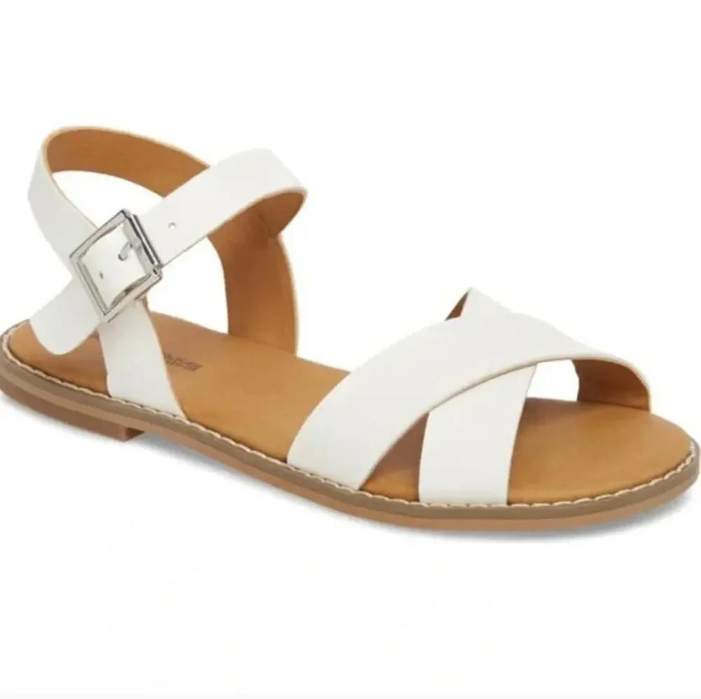 Tucker + Tate Arya Cross Strap Sandal 4 White NWOT Kids Girls Beach Party Dress